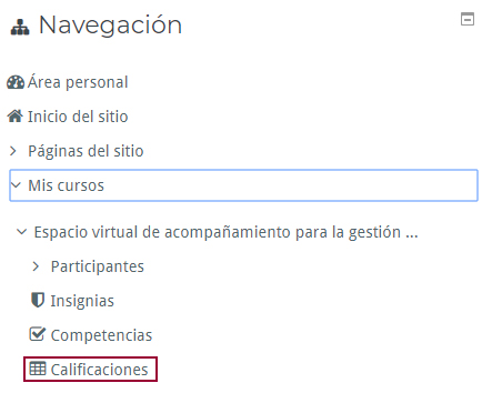 Calificaciones en el menú