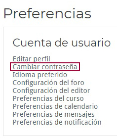 Cambiar contraseña